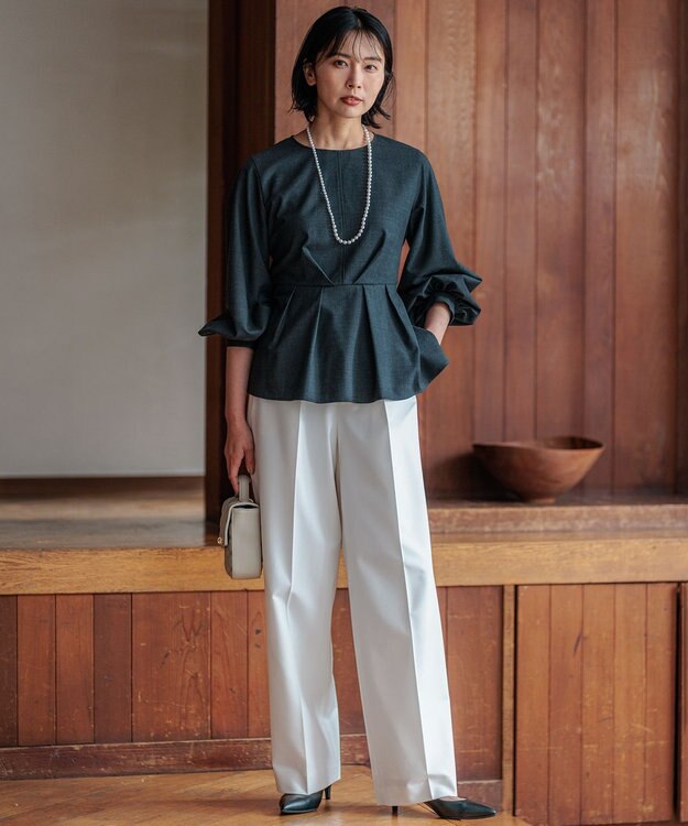 23区 S 【CLASSY.11月号掲載/洗える】ドライ2WAYストレッチ ワイドパンツ ホワイト系