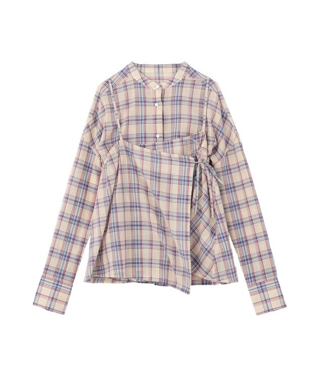 earth music&ecology 【予約】【綿100％】SET2点エプロンライクビスチェ＋シャツ ネイビー