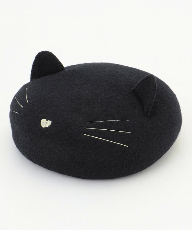 ANY KIDS ネコ耳つきベレー帽 ブラック