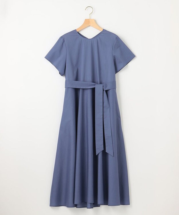 組曲 【洗える・共布ベルト付き】ナチュラル サマードレス ブルー系