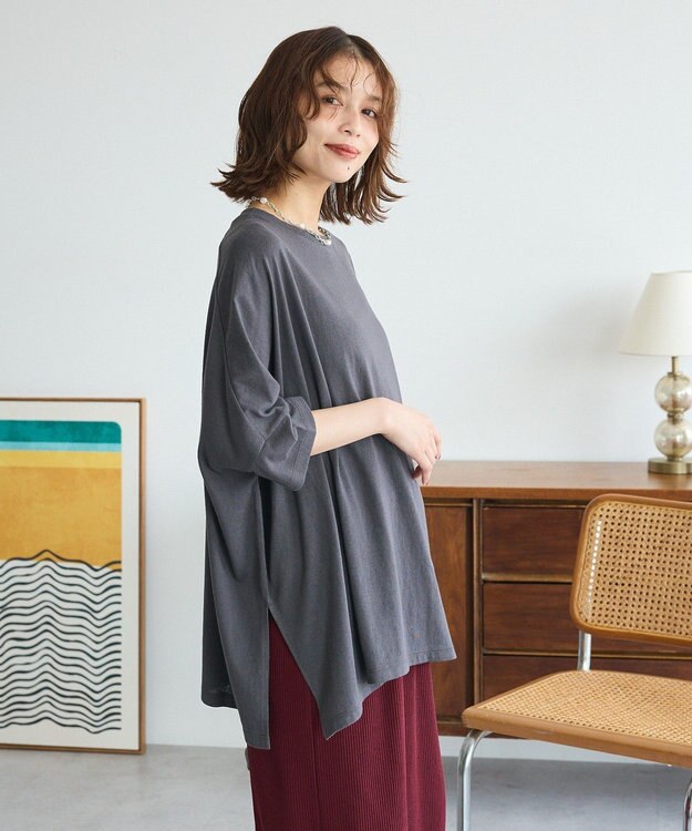 Green Parks スラブカットチュニック Charcoal Gray