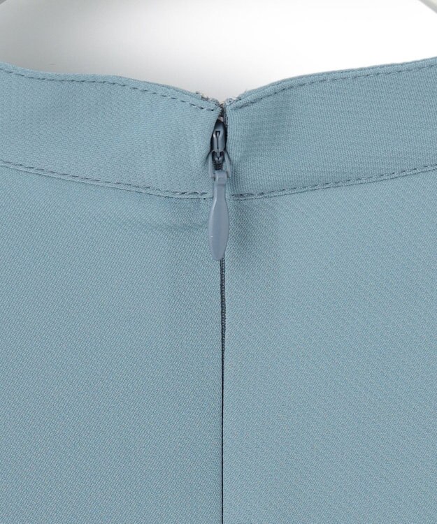 ICB 【洗える・UVケア】BackSatinAmunzen スカーフタイブラウス ライトブルーグレー系