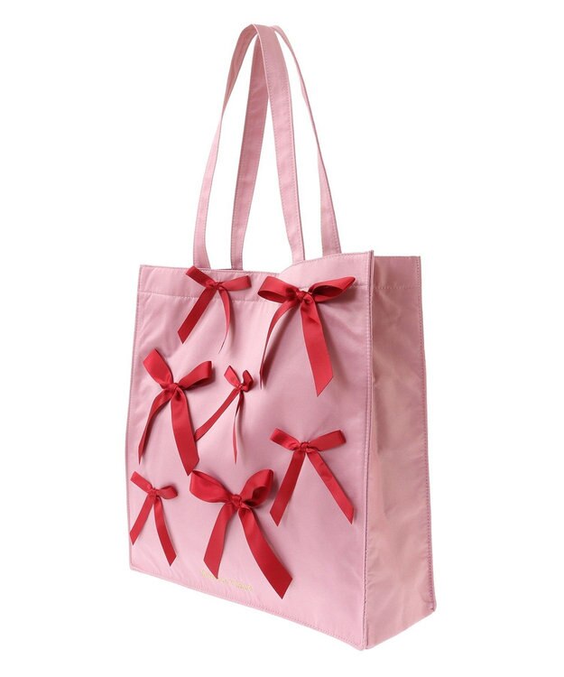 Maison de FLEUR リボンサテンスクエアトートバッグ Pink
