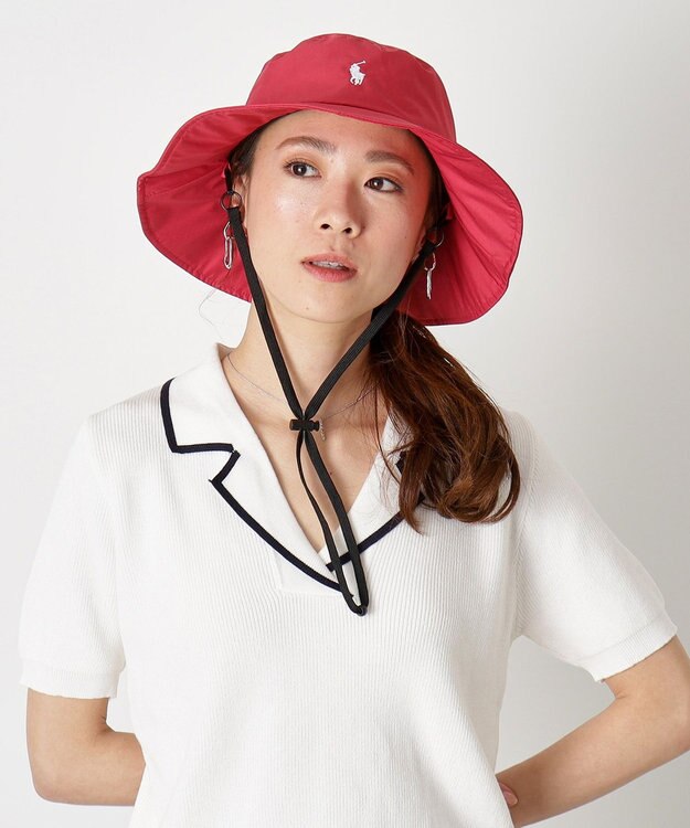 MOONBAT POLO RALPH LAUREN 刺繍 リップパラソルハット ローズピンク