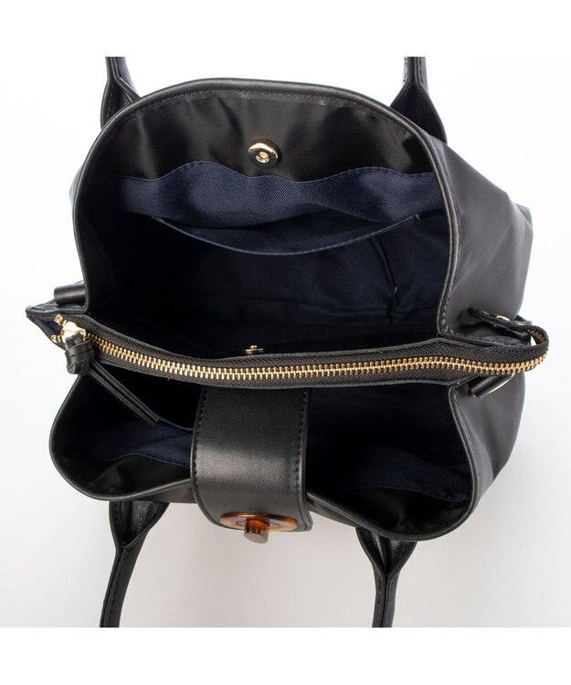 UNBILLION 【テレビ ドラマ着用アイテム】ペルケ perche / ナイロン×牛革付属ユーティリティ2wayトートS ブラック