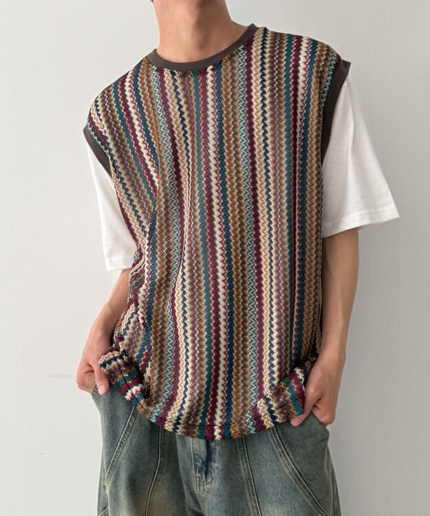 WEGO アンサンブルメッシュベスト 柄2