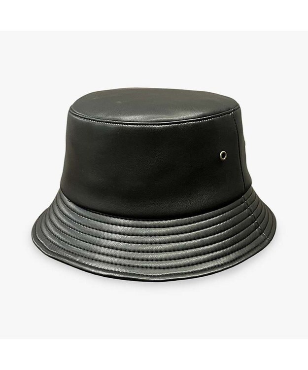 林八百吉商店 un chapeau  エコレザーバケットハット ブラック