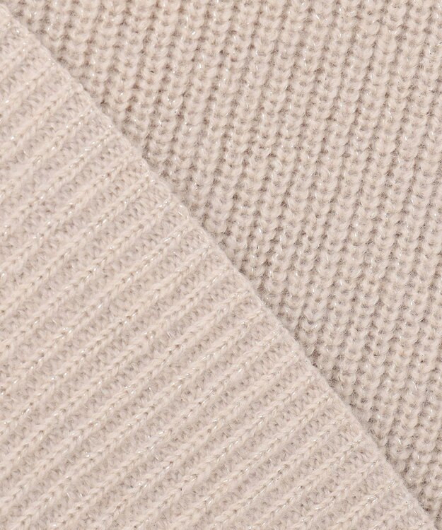 23区 L 【洗える】ラメウール ハイネック ニット ベージュ系