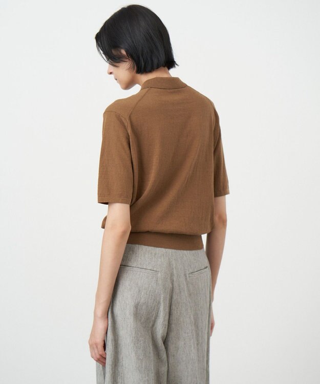 ATON RECYCLED FRESCA | ポロ ニット CAMEL