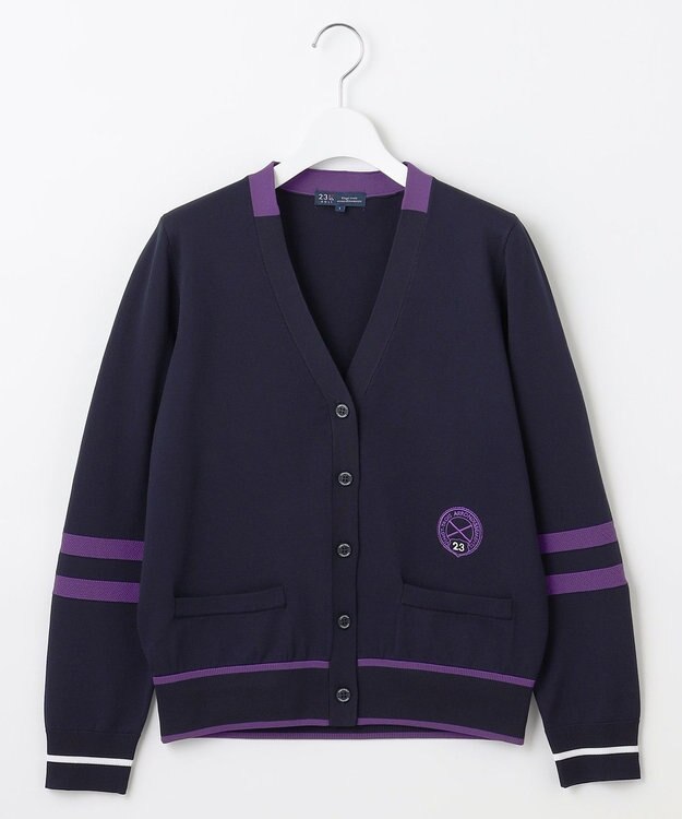 23区GOLF 【WOMEN】【ウォッシャブル】ニットカーデガン ネイビー系