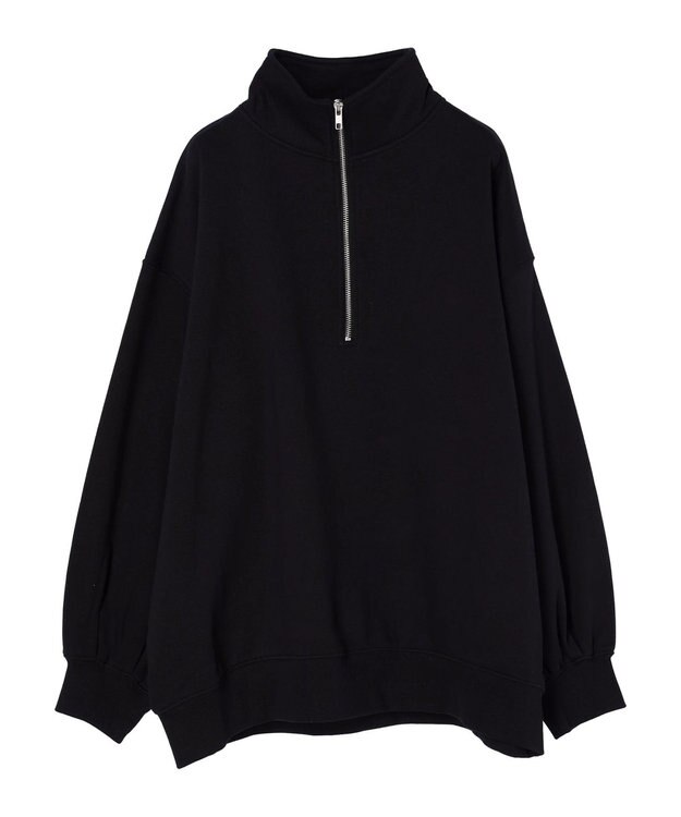 Green Parks ・ＳＵＧＡＲ　ＳＰＯＯＮ　ウラキモウハーフＺＩＰスウェット Black