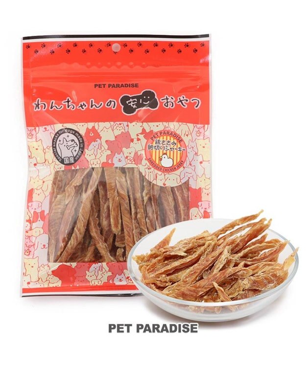 PET PARADISE 鶏ささみ ジャーキー 細切り 大袋 140g 国産 -