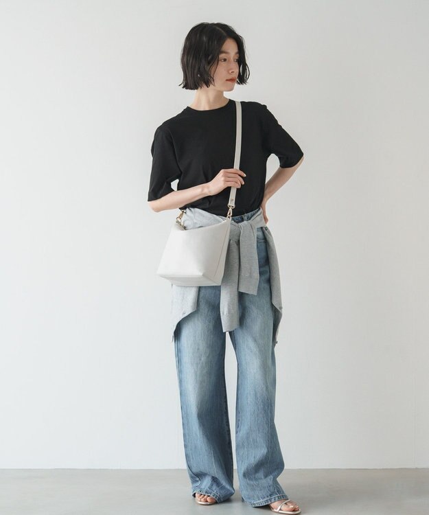 russet ソフトレザーシンプルショルダーバッグ (CE-1328-WEB) White