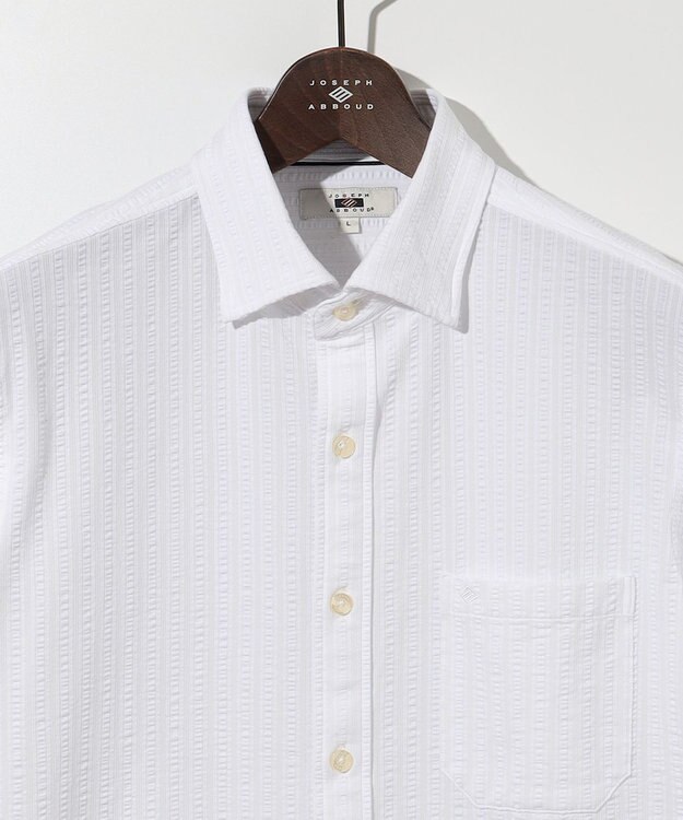 JOSEPH ABBOUD 【ストレッチ/イージーケア】コンパクトジャージーサッカーシャツ ホワイト系1