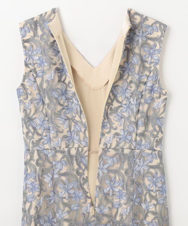 GRACE CONTINENTAL サラサオーナメントドレス ブルー