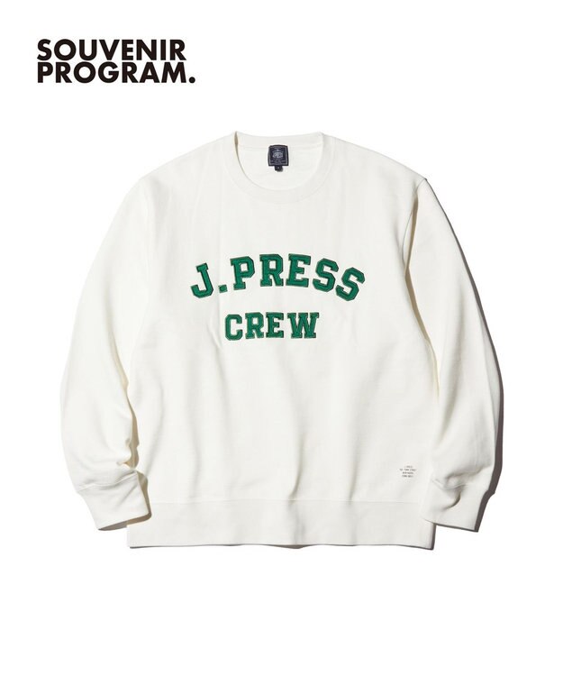 J.PRESS MEN 【J.PRESS ORIGINALS】Supima Recycle French Terry Fabric Logo Sweat Shirt ホワイト系