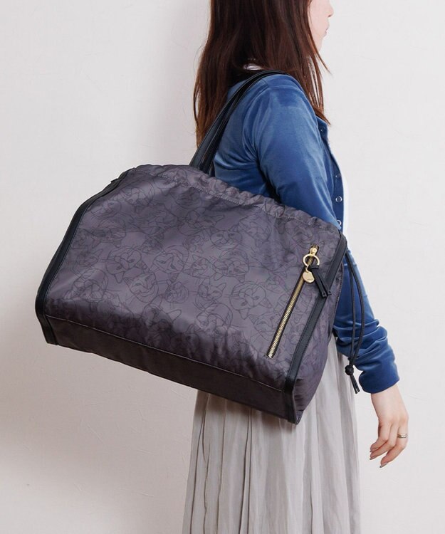 ACE BAGS & LUGGAGE HAyU × ace.  ユッカ トートバッグ B4サイズ 17838 チャコール（ネコヘッド柄）
