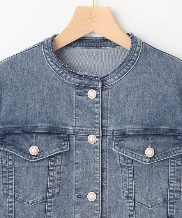 組曲 L 【23AW】パールボタンデニム ジャケット ブルー系