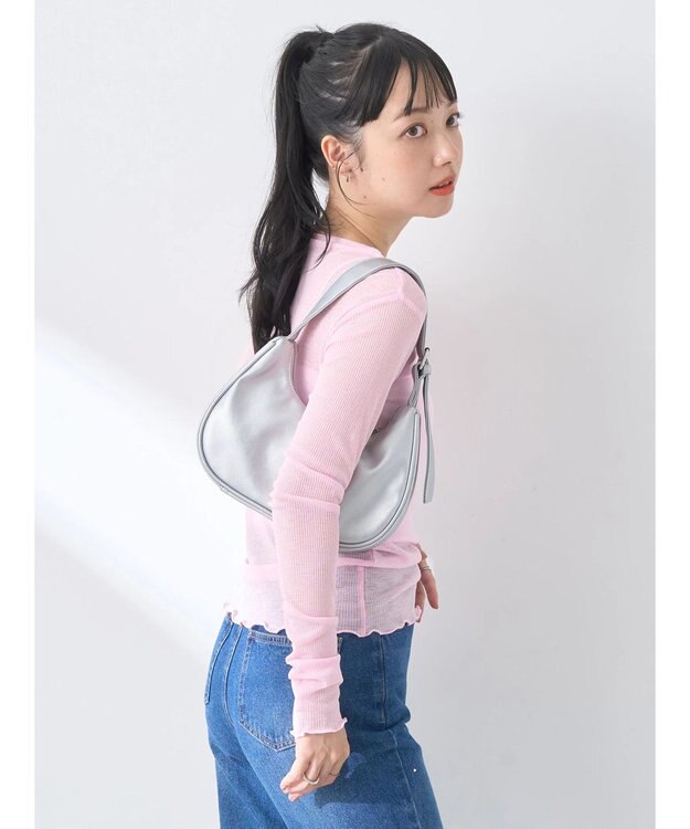 earth music&ecology シアーリブロゴ刺繍プルオーバー Light Pink