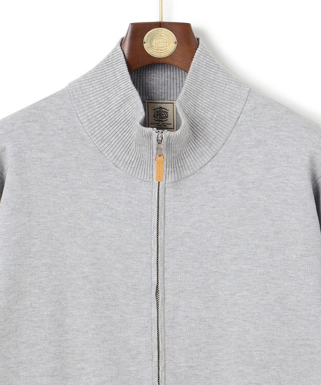 J.PRESS MEN 【FLEX YARN】フルジップカーディガン ライトグレー系