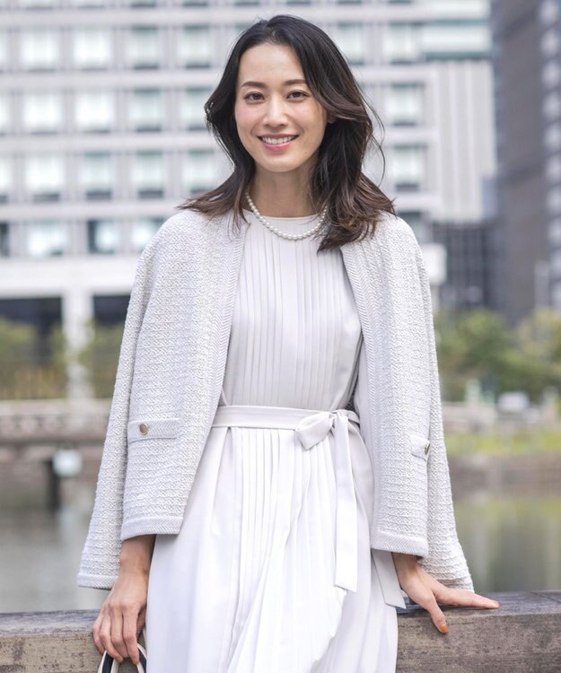 J.PRESS LADIES 【WEB限定カラーあり・洗える】TWEED ニット ジャケット ライトグレー系5