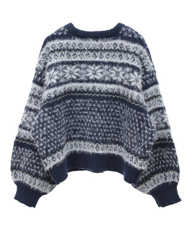 earth music&ecology フェザーヤーンノルディックプルオーバー Navy