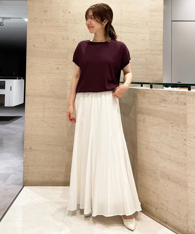 UNFILO 【新色追加！/UVケア/接触冷感/抗菌防臭】スゴ機能 コンパクトニットＴ バーガンディ系