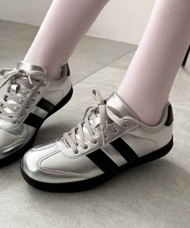 WEGO 2ラインローカットスニーカー シルバー