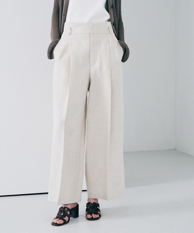 uncrave リヨセルライトリネン ワイドトラウザー フラックス