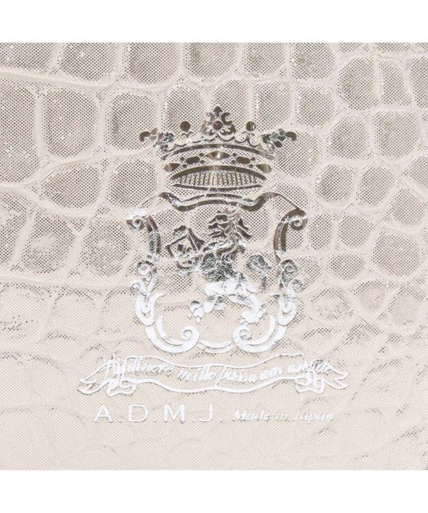 A.D.M.J. 【牛革】ヴィッテリグリシャムウェンディ/クリスタルソーイングWジップトート28cm プラチナ