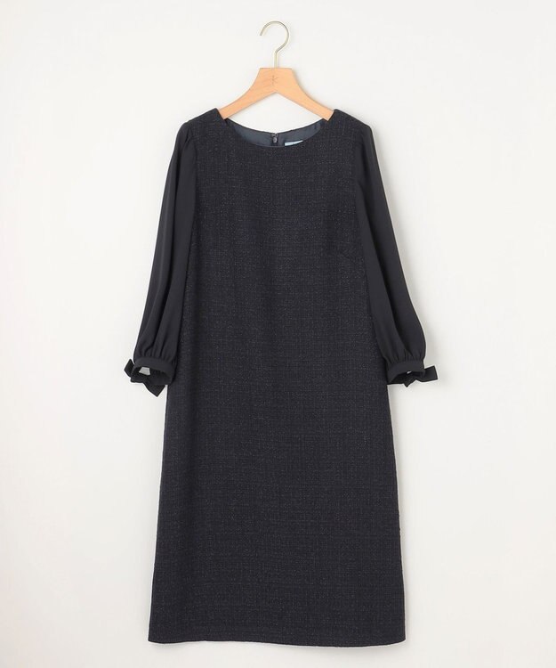 組曲 【KUMIKYOKU NAVY】ラメループモールツイード ワンピース ネイビー系