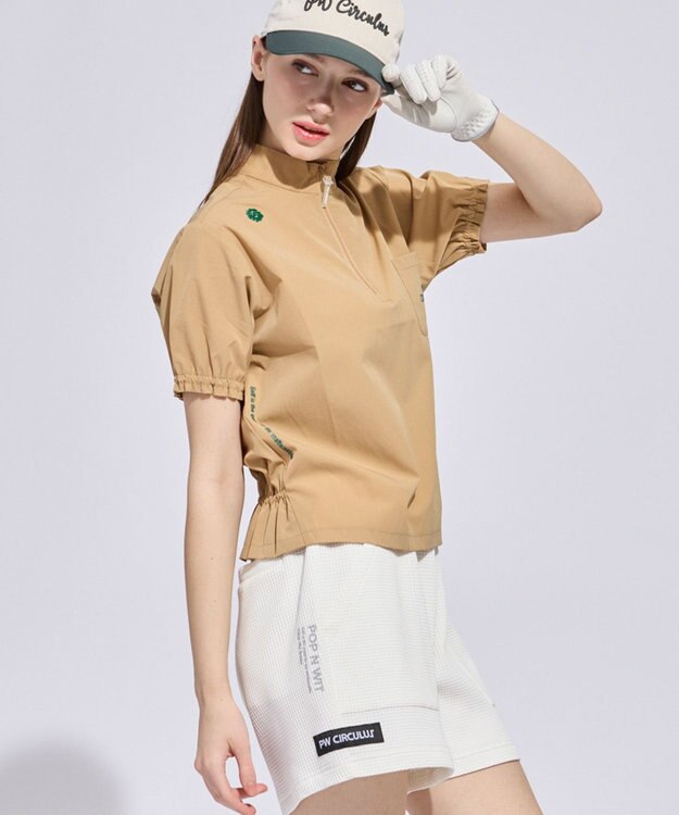 PW CIRCULUS 【WOMEN】ギャザリングシャツ ゴルフウェア レディース ベージュ系