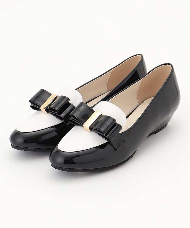 TOCCA 【晴雨兼用】RIBBON LAUFER RAINSHOES  ローファー ブラック×ホワイト系5