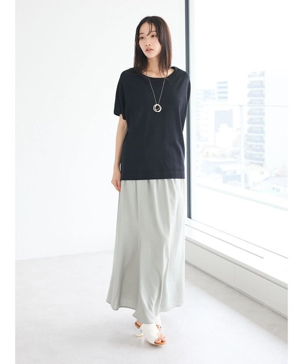 CRAFT STANDARD BOUTIQUE UVカット/接触冷感/洗える/ 半袖ニットプルオーバー Black