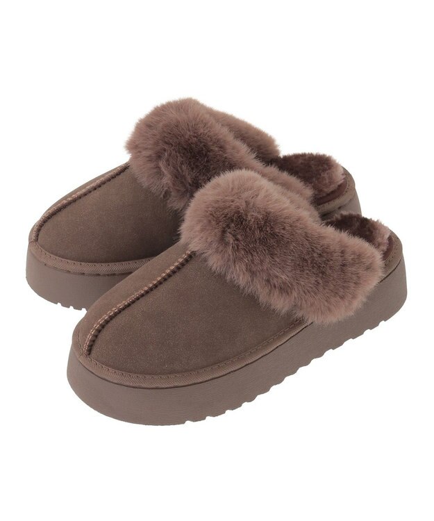 Green Parks ・ｍｉｎｉａ　フェイクムートンサンダル Brown