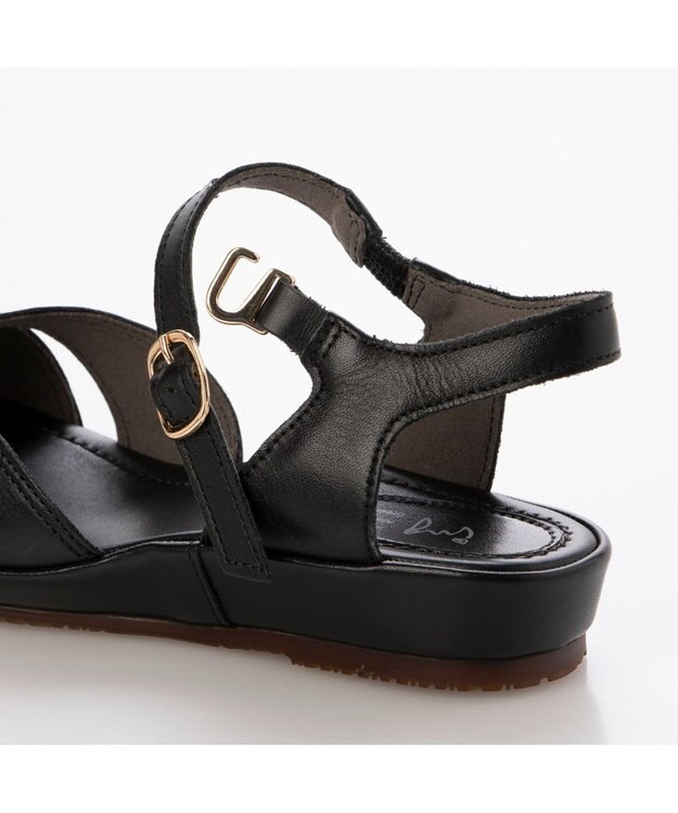 ing <ing>【サスティナブル】アンクルストラップサンダル ブラック