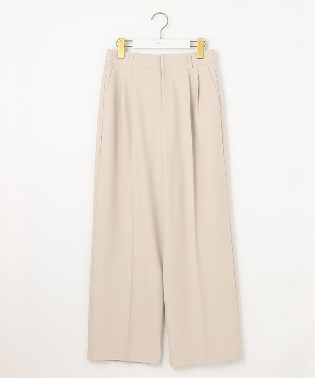 ANY SIS 【洗える】褒めらレディ ワイドパンツ ライトベージュ
