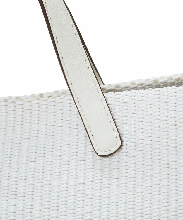 TOPKAPI 【Breath TOPKAPI】ワイド トート レザーハンドル カゴバッグ / ポーチ付き ホワイト