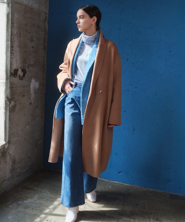 BEIGE， ZION / ウールロングチェスターコート Camel