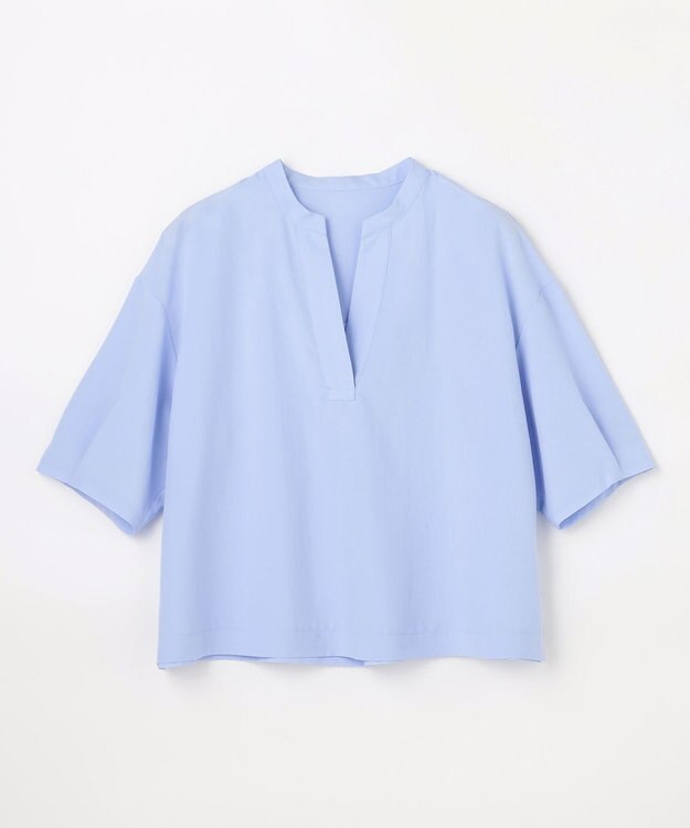 ANY 楽映えスキッパーブラウス ライトブルー