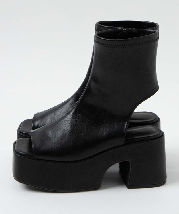 WEGO バルキーヒールブーツサンダル ブラック