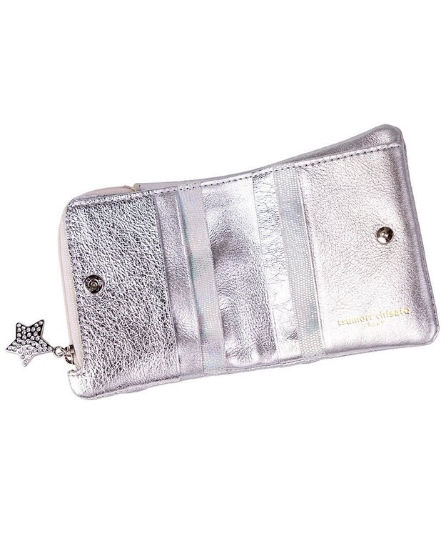 tsumori chisato CARRY 新マルチドット 折り財布 2つ折り ミニ財布【キラキラでかわいい！本革のやわらかな風合い】 シルバー