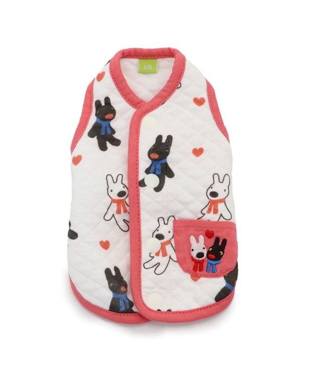 PET PARADISE リサとガスパール キルト ベスト 《ハート》 小型犬 ホワイト