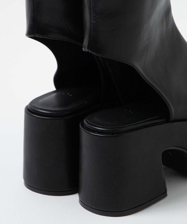 WEGO バルキーヒールブーツサンダル ブラック