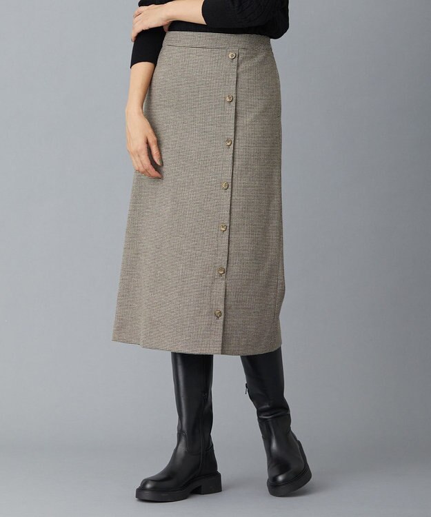 J.PRESS LADIES ドビー チェック スカート ベージュ系3