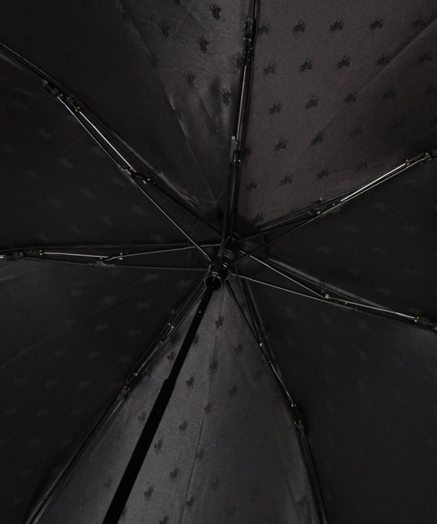 MOONBAT 【大きめ60cm】POLO RALPH LAUREN メンズ 折りたたみ傘 ジャガード 60cm ブラック