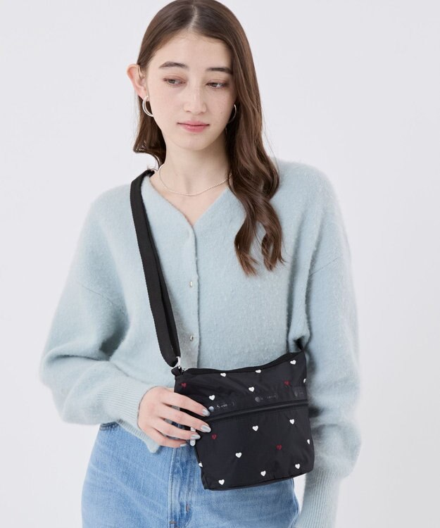 LeSportsac MINI BUCKET SHOULDER BAG/レッド/ホワイトハートEMB レッド/ホワイトハートEMB