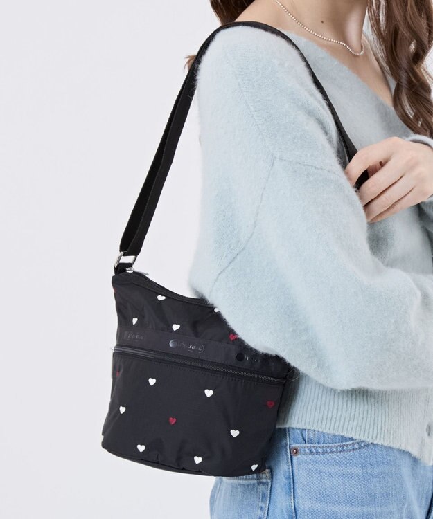 LeSportsac MINI BUCKET SHOULDER BAG/レッド/ホワイトハートEMB レッド/ホワイトハートEMB