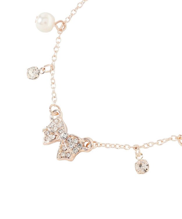 Maison de FLEUR リボンパールブレスレット Pink Gold