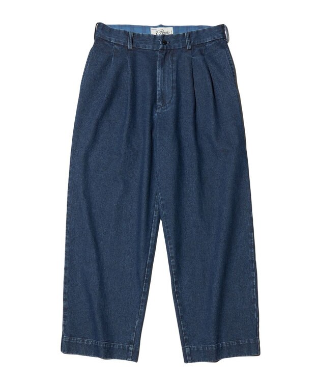 J.PRESS MEN 【NYUZELESS】2タック ワイドスラックス ブルー系